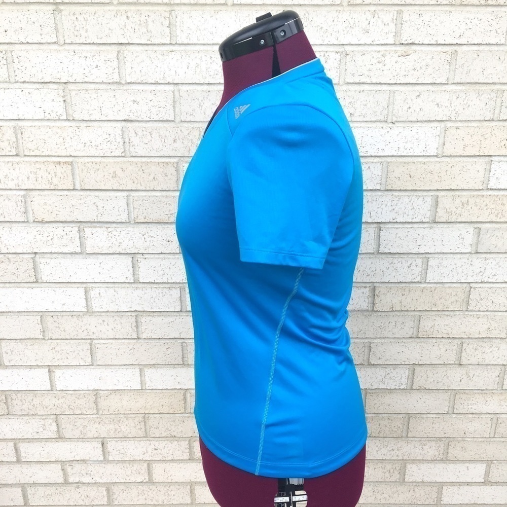 Adidas Blue Athletic Workout Top Shirt Climachill - Picture 2 of 7